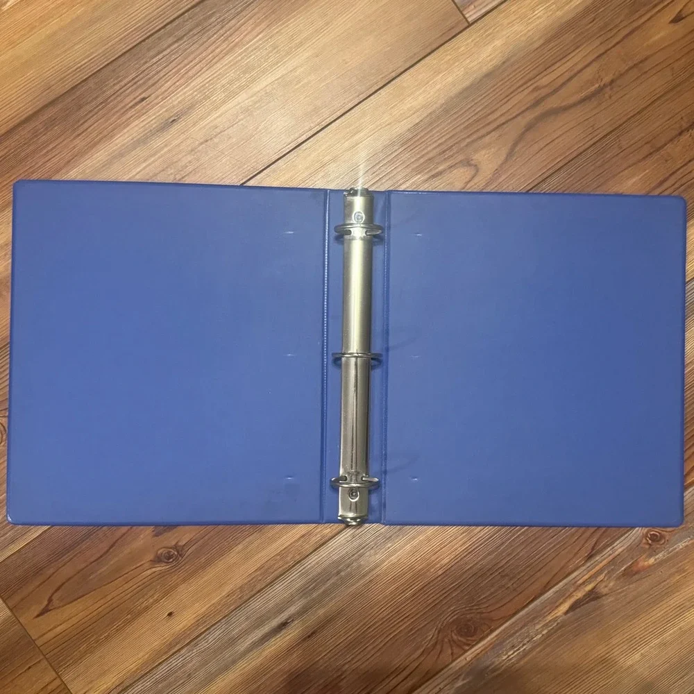 Vtg 90s Nike 3 Ring Binder Blue/White Futura Logo Swoosh School Office Supplies
